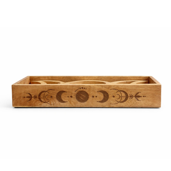 Plateau de tarot des phases de la lune avec porte-cartes