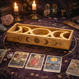 Plateau de tarot des phases de la lune avec porte-cartes