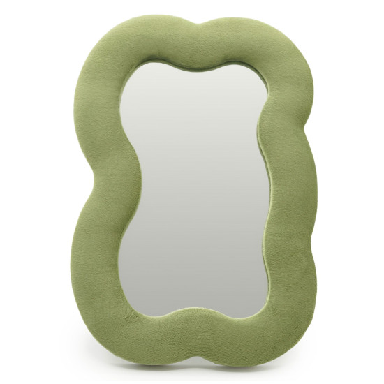 Miroir souple ondulé - Grand nuage - Vert mousse (33,4 x 23,5 x 2,3 cm)