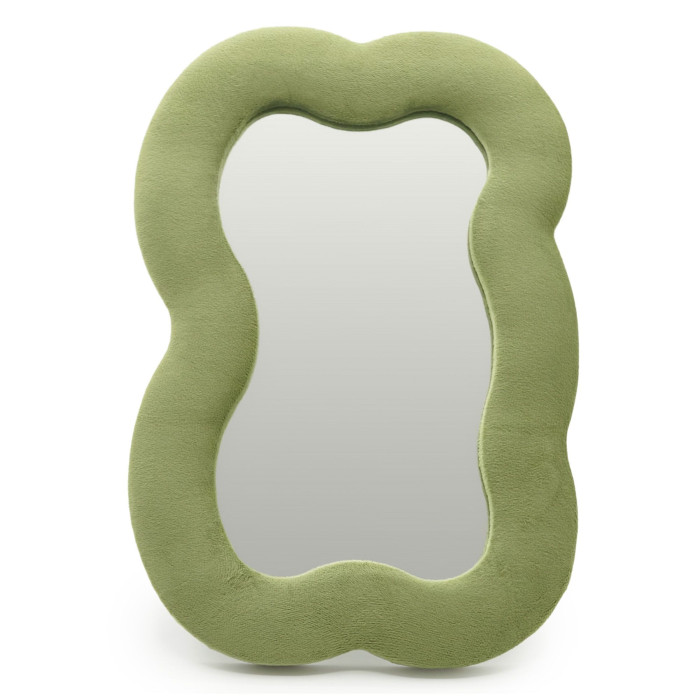 Miroir souple ondulé - Grand nuage - Vert mousse (33,4 x 23,5 x 2,3 cm)