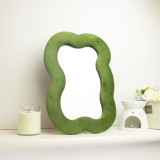 Miroir souple ondulé - Grand nuage - Vert mousse (33,4 x 23,5 x 2,3 cm)