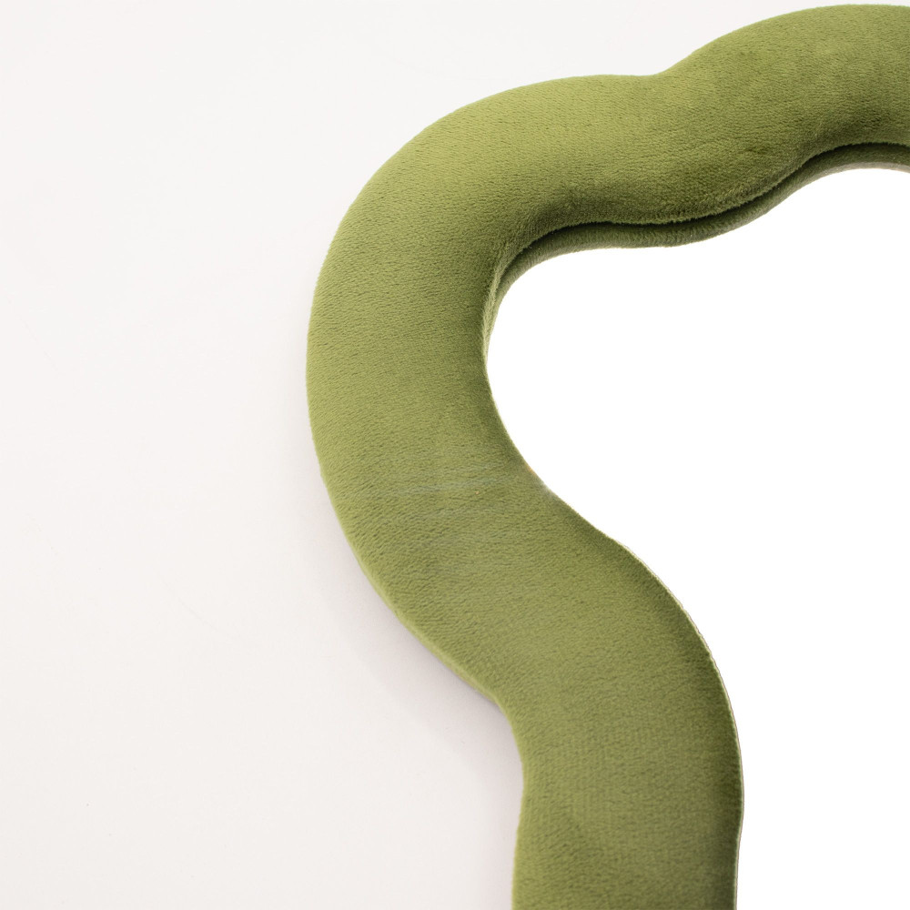 Miroir souple ondulé - Grand nuage - Vert mousse (33,4 x 23,5 x 2,3 cm)