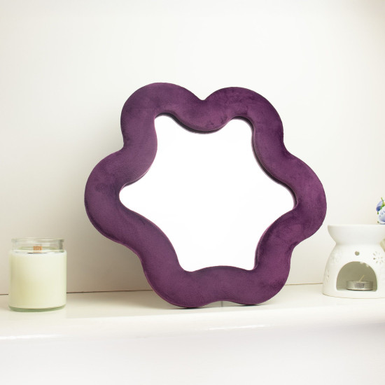 Miroir souple ondulé - Étoile - Mauve (33 x 31 x 2,3 cm)