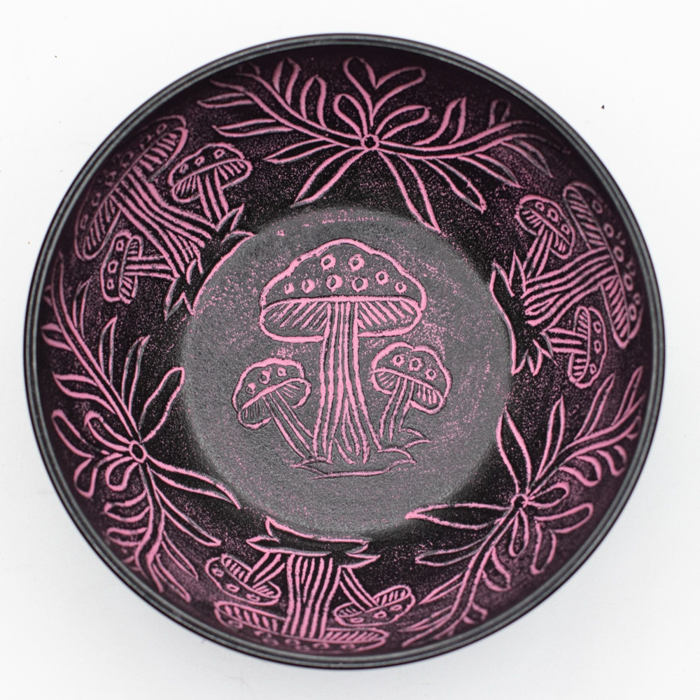 Bol chantant en aluminium - Champignon magique - Rose (20 cm)