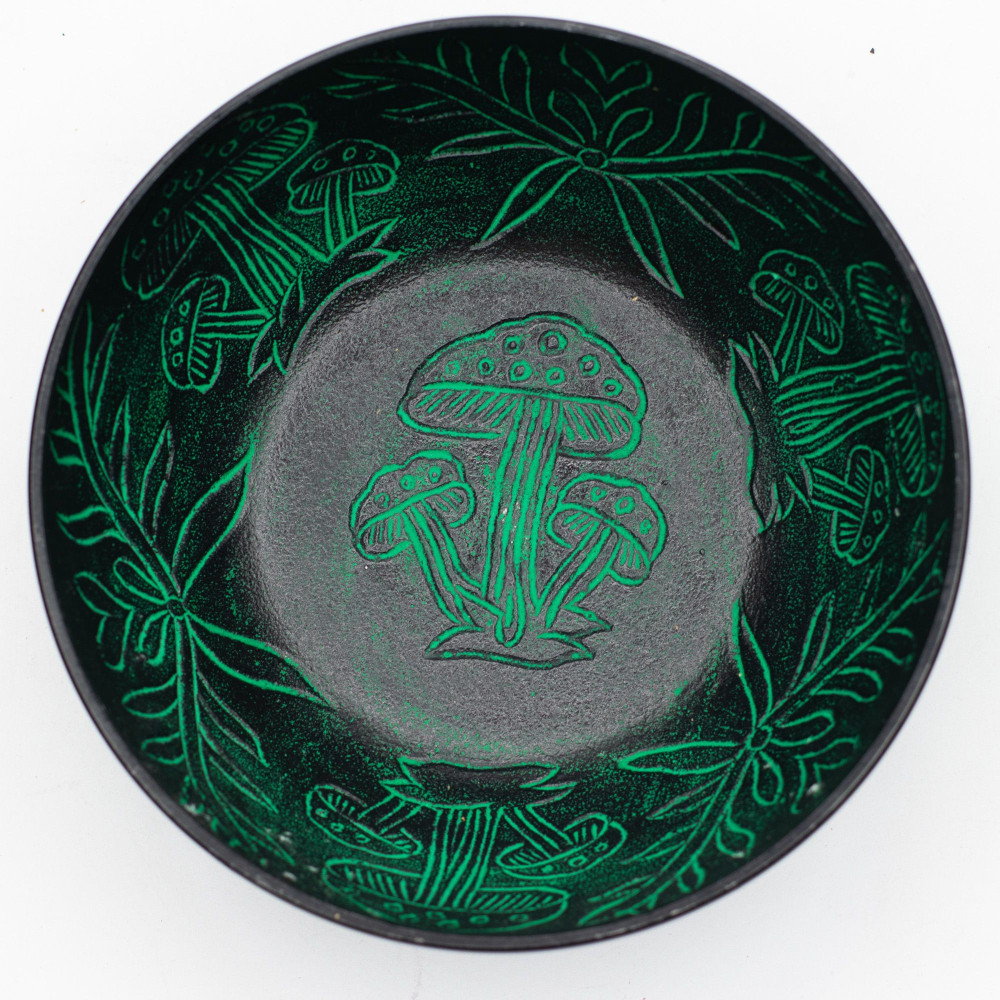 Bol chantant en aluminium - Champignon magique - Vert (20 cm)