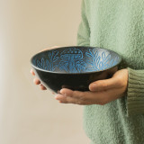 Bol chantant en aluminium - Champignon magique - Bleu (20 cm)