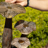 Grand champignon doré décoratif - 32 cm - Naturel