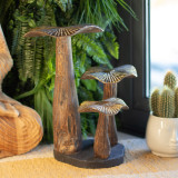 Grand champignon doré décoratif - 32 cm - Naturel