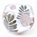 Verre à motif floral naturel - Bougeoir bol - Primavera - (8x10cm)