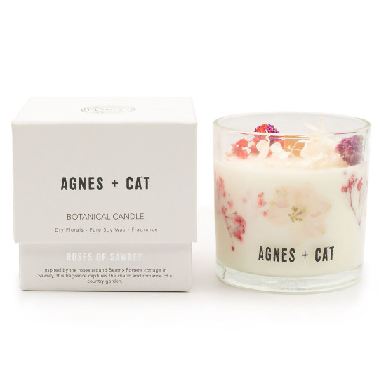 Bougie Botanique à la Cire de Soja Agnes + Cat - Roses de Sawrey