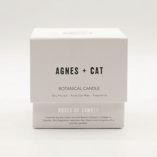 Bougie Botanique à la Cire de Soja Agnes + Cat - Roses de Sawrey