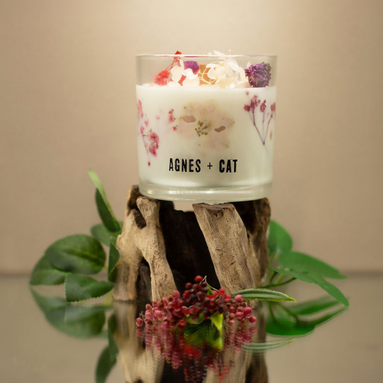 Bougie Botanique à la Cire de Soja Agnes + Cat - Roses de Sawrey