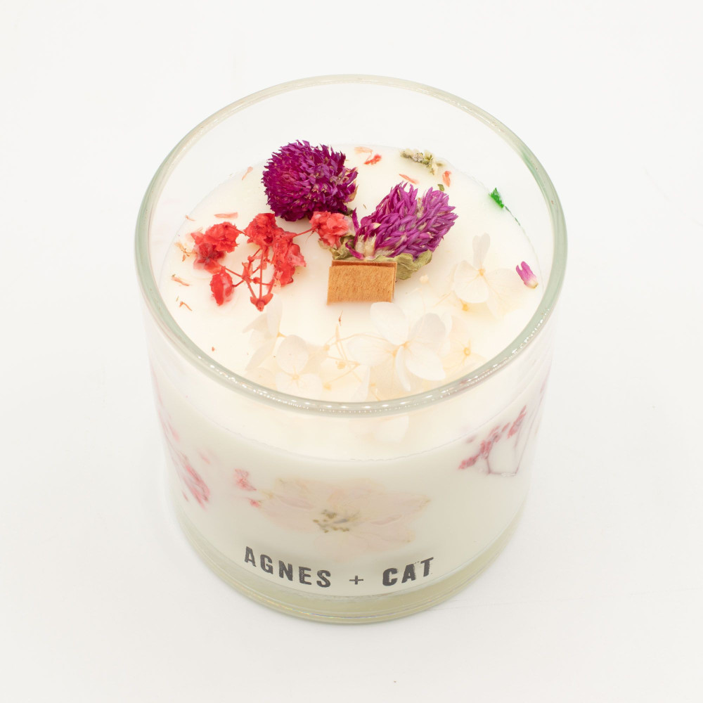 Bougie Botanique à la Cire de Soja Agnes + Cat - Roses de Sawrey