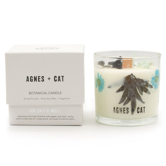 Bougie Botanique à la Cire de Soja Agnes + Cat - Sel Marin et Mousse