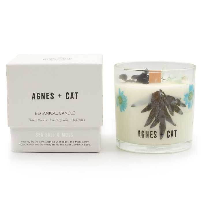 Bougie Botanique à la Cire de Soja Agnes + Cat - Sel Marin et Mousse