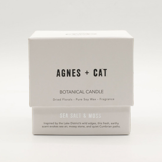 Bougie Botanique à la Cire de Soja Agnes + Cat - Sel Marin et Mousse