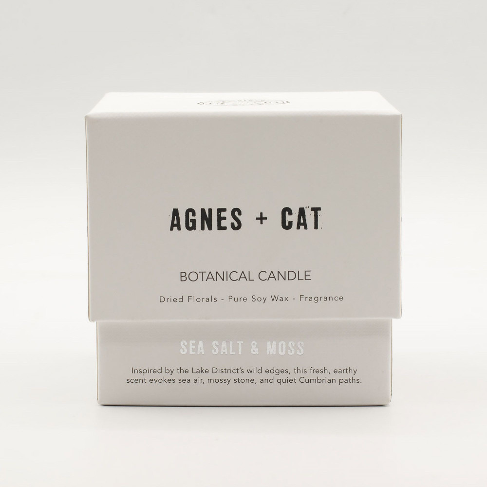 Bougie Botanique à la Cire de Soja Agnes + Cat - Sel Marin et Mousse
