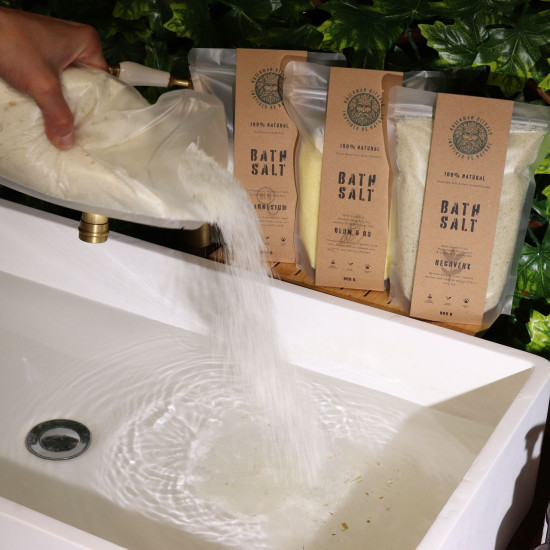 Sels de bain Epsom à l'avoine et au miel Greenman Rituals - Mélange relaxant pour spa