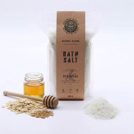 Sels de bain Epsom à l'avoine et au miel Greenman Rituals - Mélange relaxant pour spa