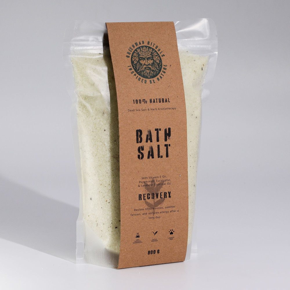Sels de bain d'Epsom mentholés et aromathérapeutiques Greenman Rituals - Récupération
