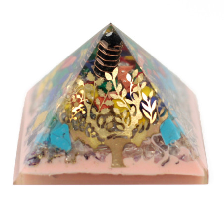 Grande pyramide d'organite 70 mm - Base arbre/terre)