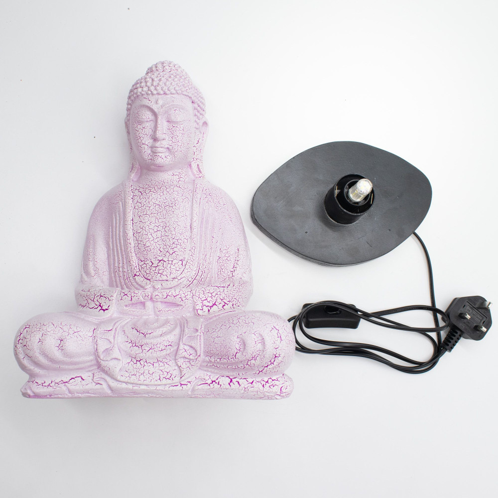 Lampe de méditation Bouddha Cherry Crackle - Pied ovale