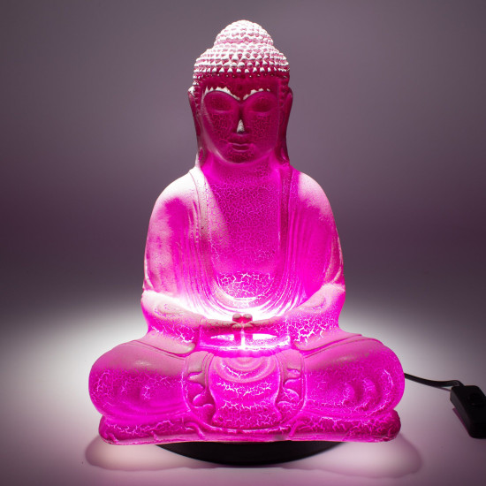 Lampe de méditation Bouddha Cherry Crackle - Pied ovale