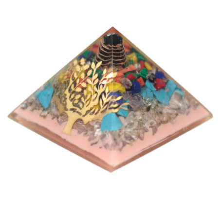 Grande pyramide d'organite 70 mm - Base arbre/terre)
