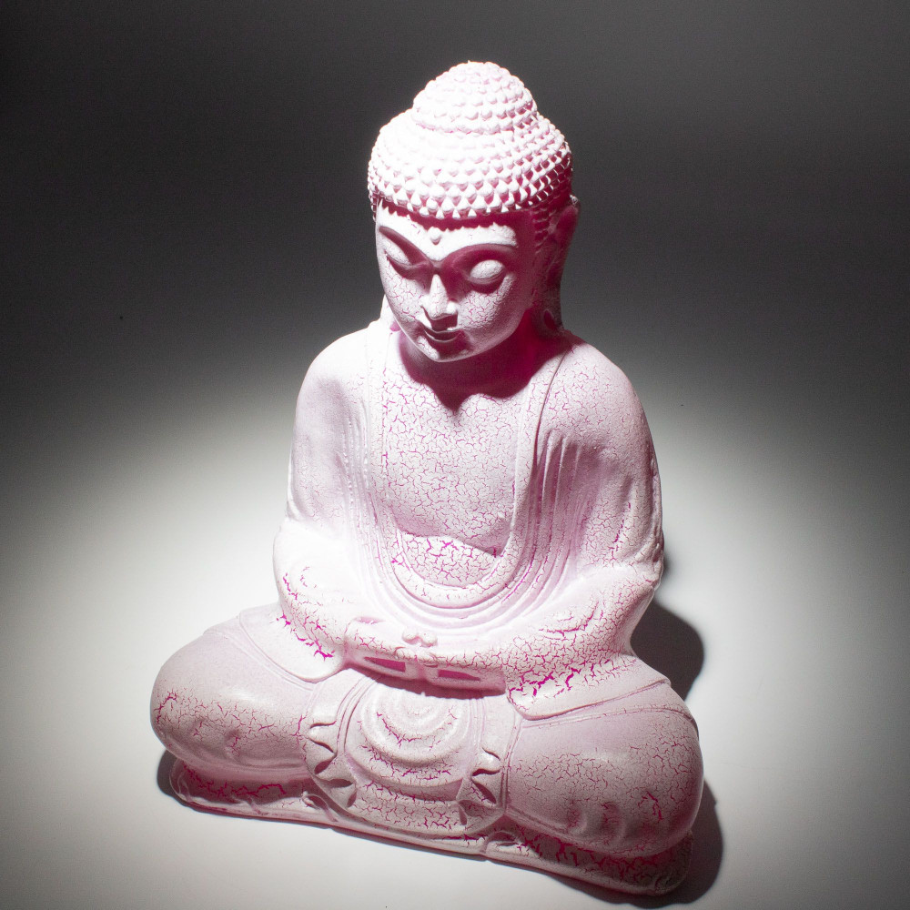 Lampe de méditation Bouddha Cherry Crackle - Pied ovale