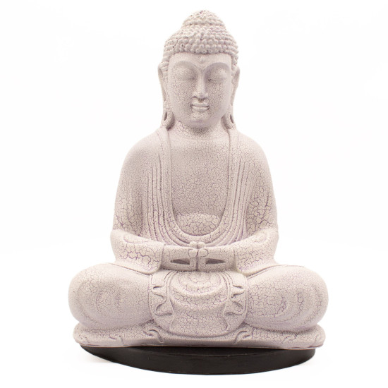 Lampe de méditation Bouddha Lavande Craquelée - Pied ovale
