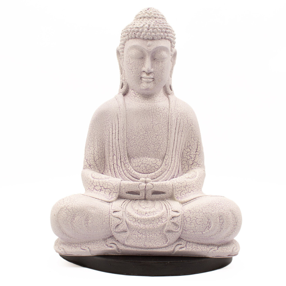 Lampe de méditation Bouddha Lavande Craquelée - Pied ovale