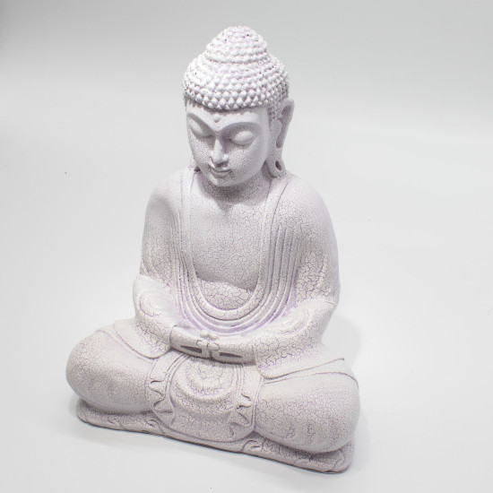 Lampe de méditation Bouddha Lavande Craquelée - Pied ovale