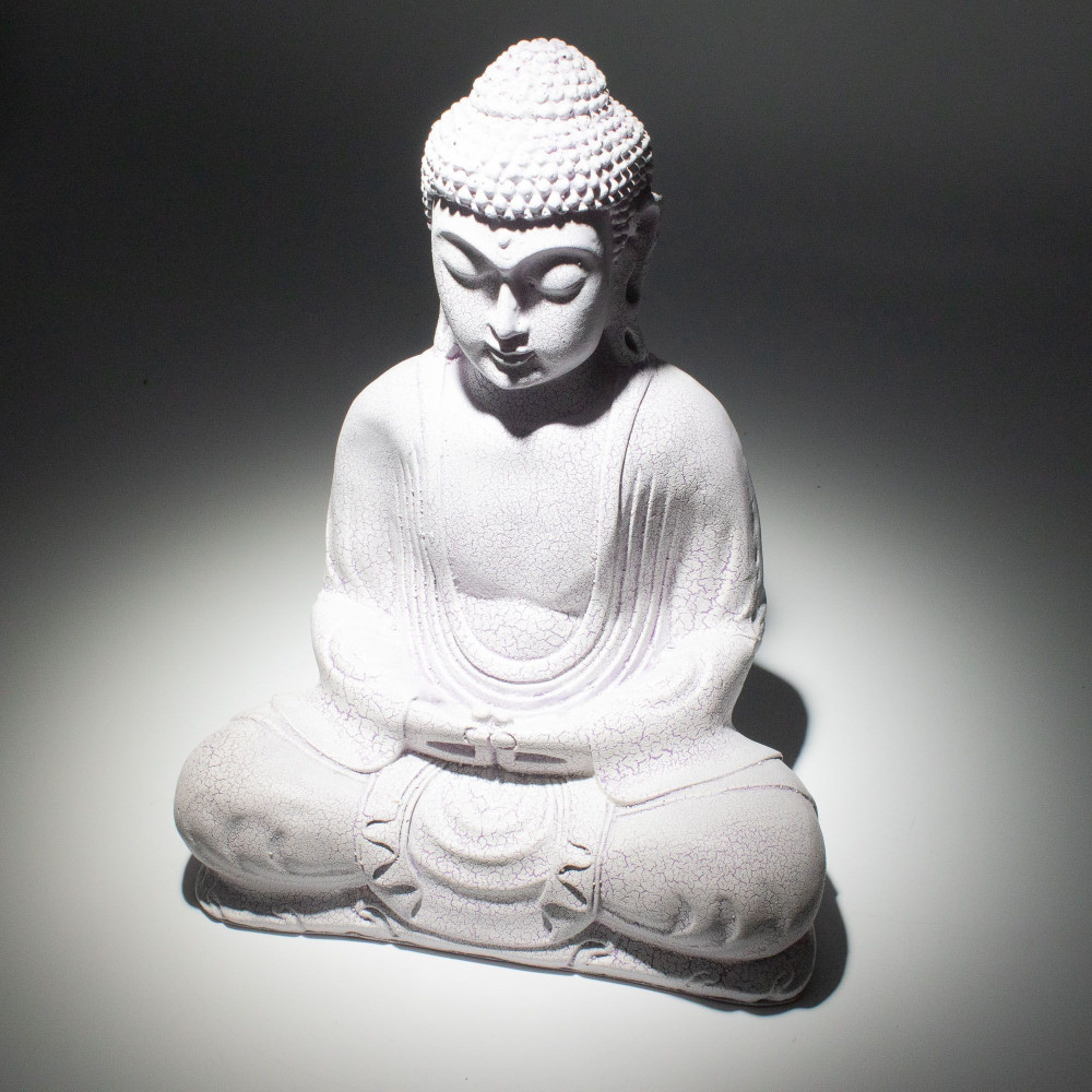 Lampe de méditation Bouddha Lavande Craquelée - Pied ovale