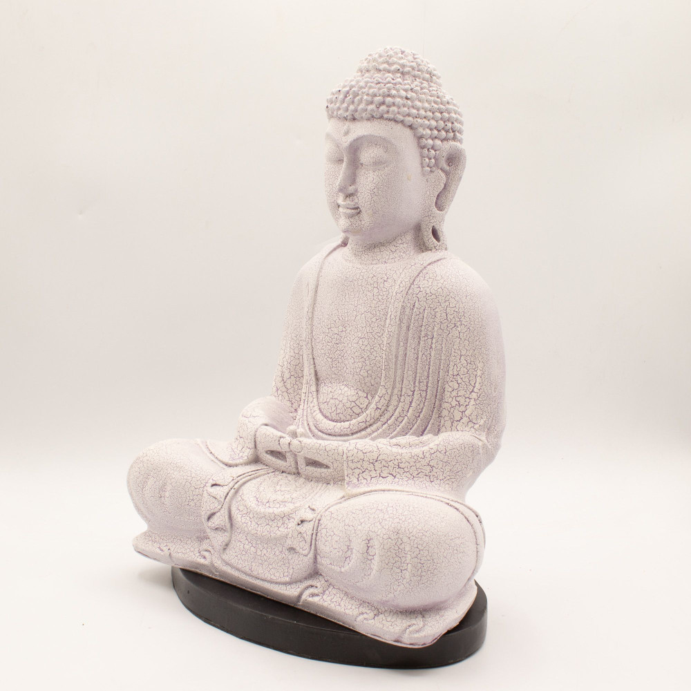 Lampe de méditation Bouddha Lavande Craquelée - Pied ovale