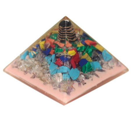 Grande pyramide d'organite 70 mm - Base arbre/terre)
