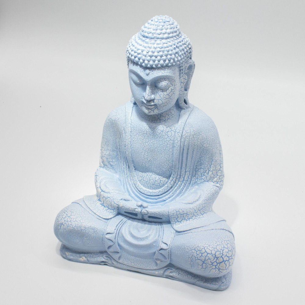 Lampe de méditation Bouddha bleu ciel - Pied ovale