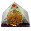 Grande pyramide d'organite 70 mm - Symbole de la fleur de vie