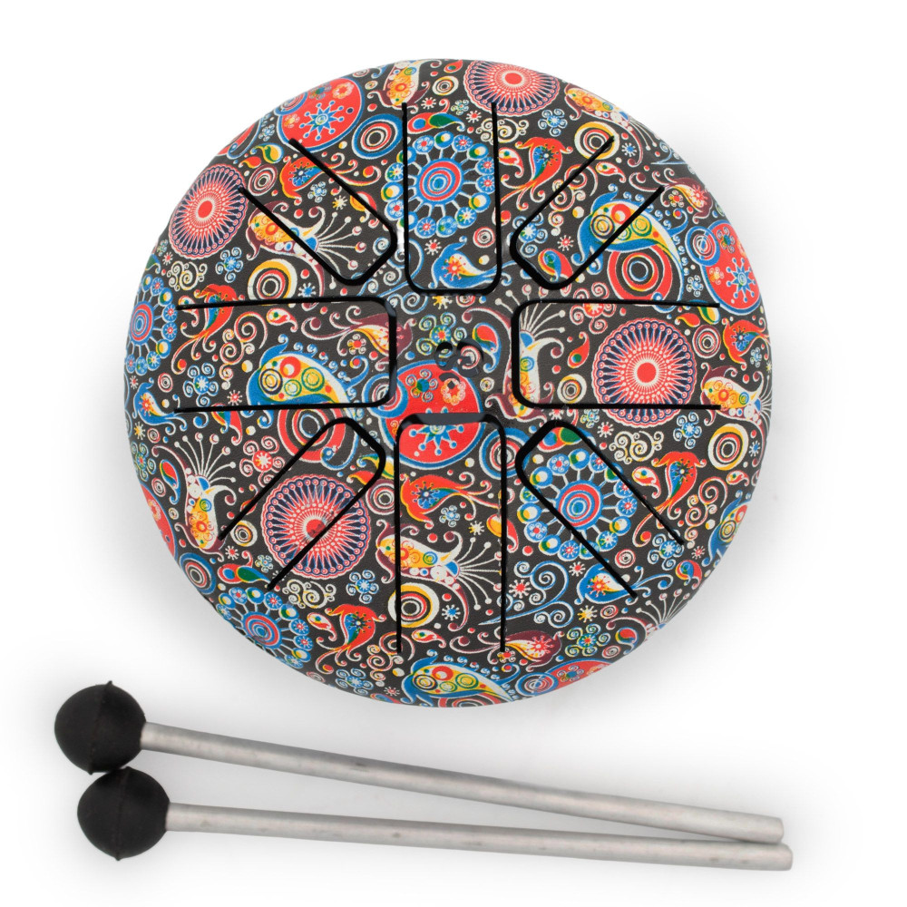 Petit tambour Hapi multicolore - 13 x 9 cm