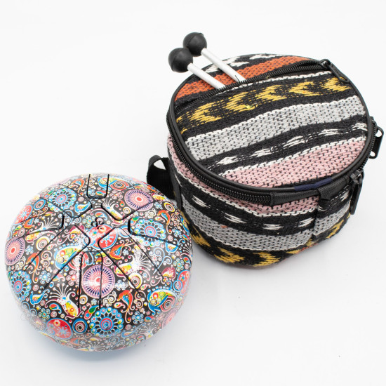 Petit tambour Hapi multicolore - 13 x 9 cm