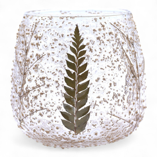 Verre à motif floral naturel - Bougeoir droit - Pino - (10x9cm)