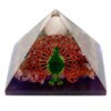 Grande pyramide d'organite 70 mm - Paon (base terre)