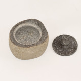 Pot de mise à la terre en pierre de rivière naturelle - Petit (env. 9x7cm)