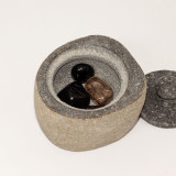 Pot de mise à la terre en pierre de rivière naturelle - Petit (env. 9x7cm)