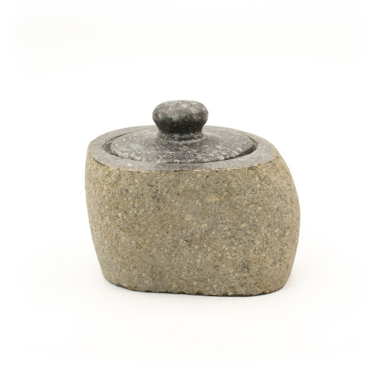 Pot de mise à la terre en pierre de rivière naturelle - Petit (env. 9x7cm)