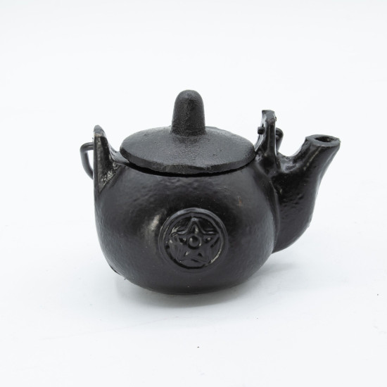 Petit pot rituel en fonte à pentagone 8x8x10cm