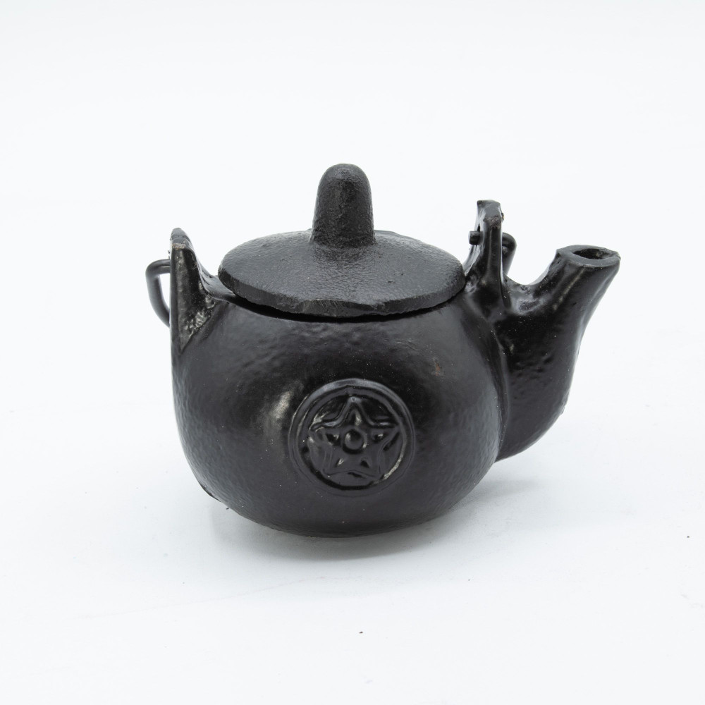 Petit pot rituel en fonte à pentagone 8x8x10cm