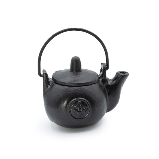 Petit pot rituel en fonte à pentagone 8x8x10cm