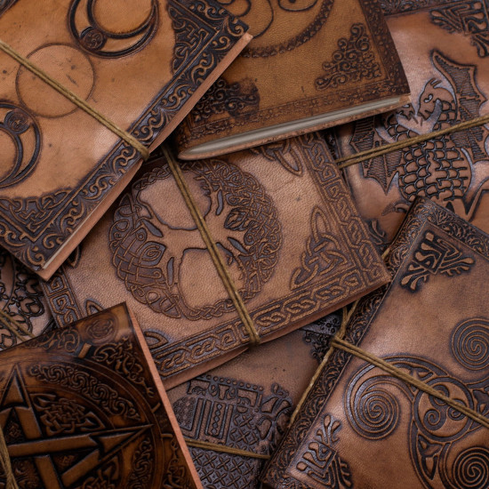 Carnets en cuir ésotériques assortis - 15 x 11,5 cm
