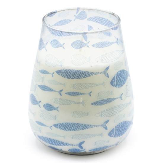 Bougies en pot de verre haut - Brise marine