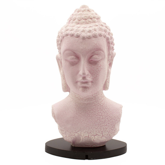 Lampe buste de Bouddha Cherry Crackle - Pied ovale
